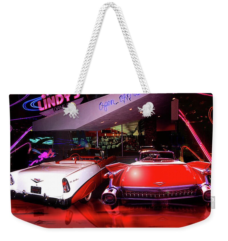  Weekender Tote Bag featuring the photograph Lindy's Drive-In by Robert Michaels