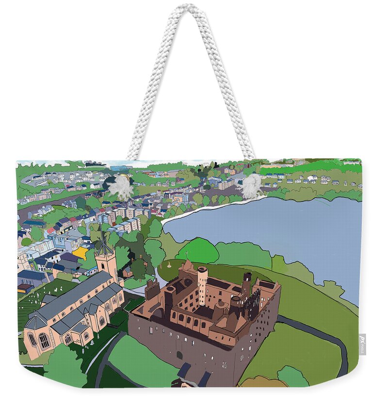 Linlithgow Weekender Tote Bag featuring the digital art Linlithgow Palace by John Mckenzie