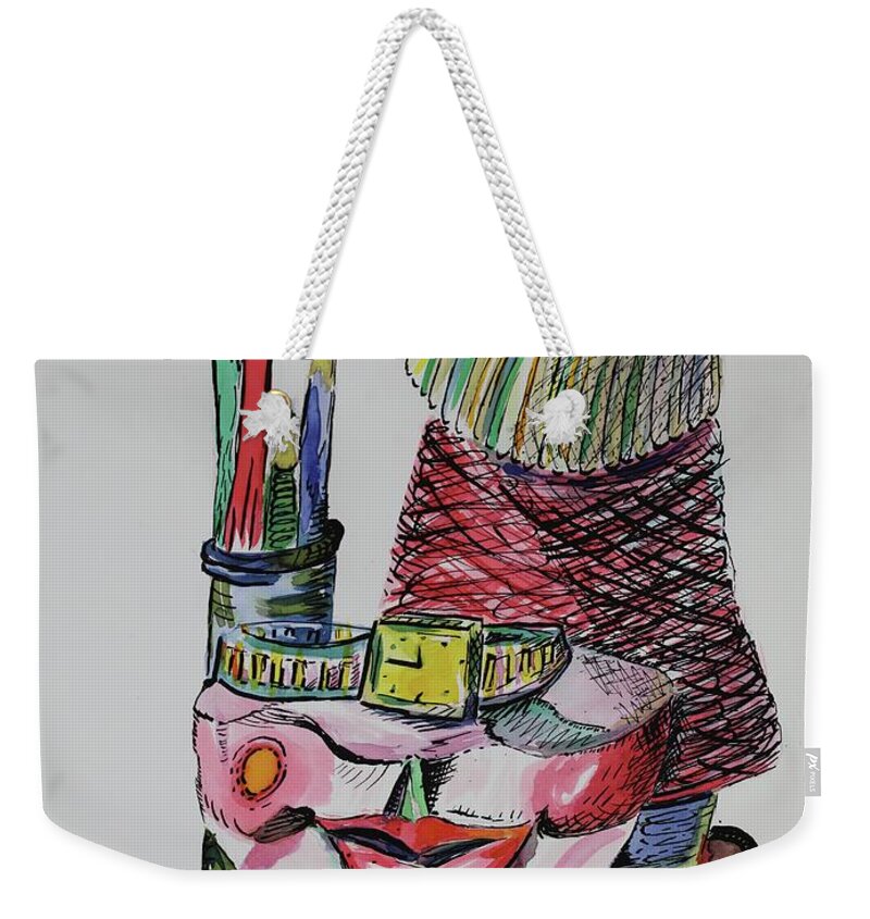 Lips Weekender Tote Bag featuring the painting Lips and Ink by Dorsey Northrup