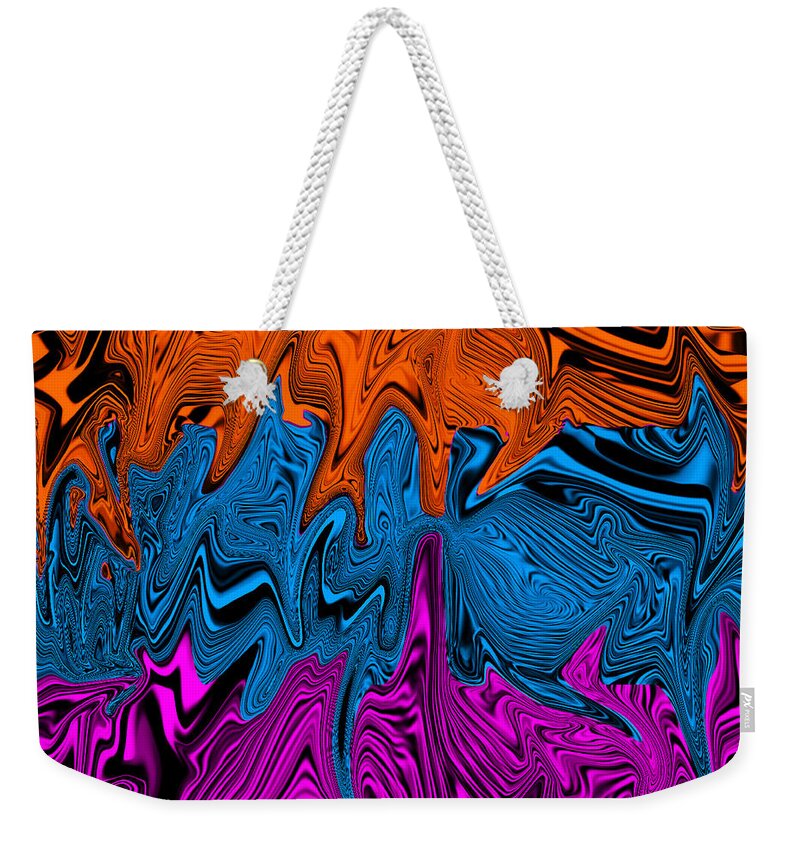 Abstract Art Weekender Tote Bag featuring the digital art Liquid Flows by Ronald Mills