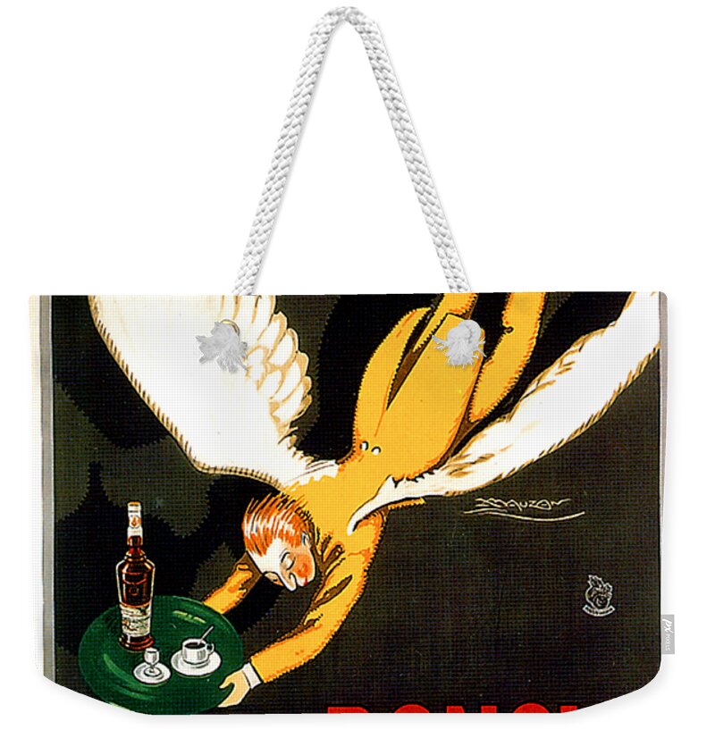 Liquore Poncio Lupacchioli Weekender Tote Bag featuring the painting Liquore Poncio Lupacchioli Advertising Poster by Lucien Achille Mauzan