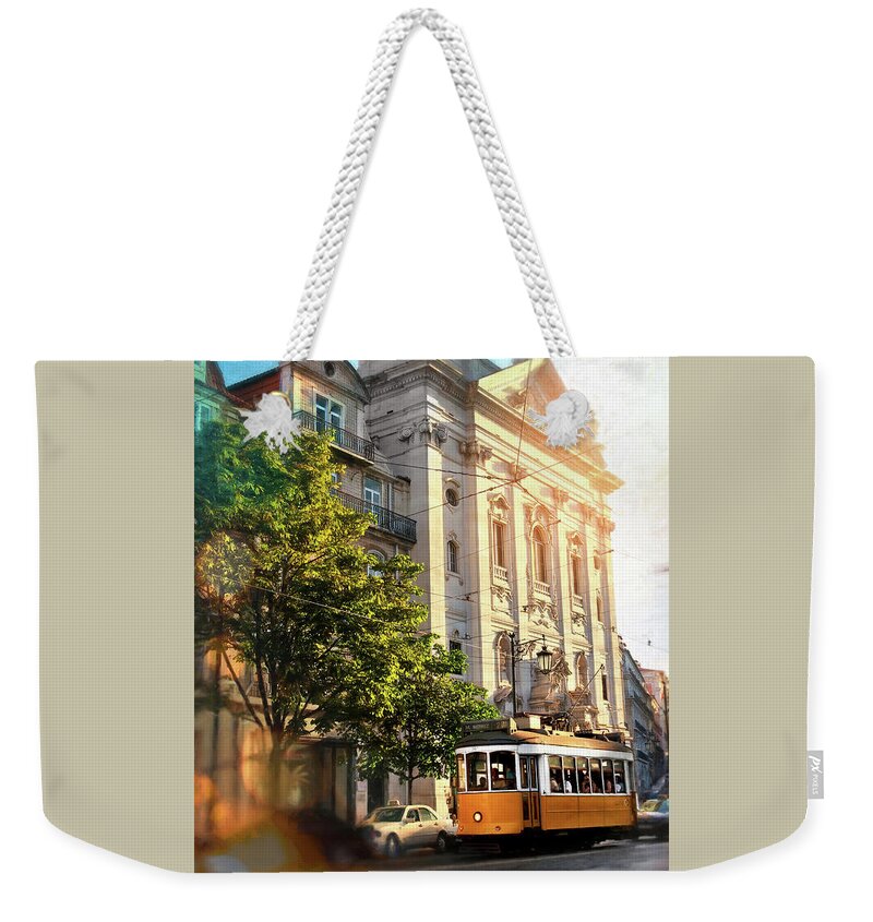 Lisbon Weekender Tote Bag featuring the photograph Lisbon City Tram 28 by Carol Japp