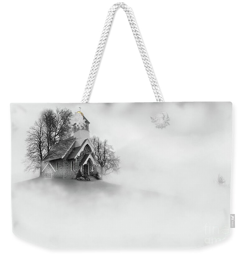 Church Weekender Tote Bag featuring the digital art Little Church by Jim Hatch