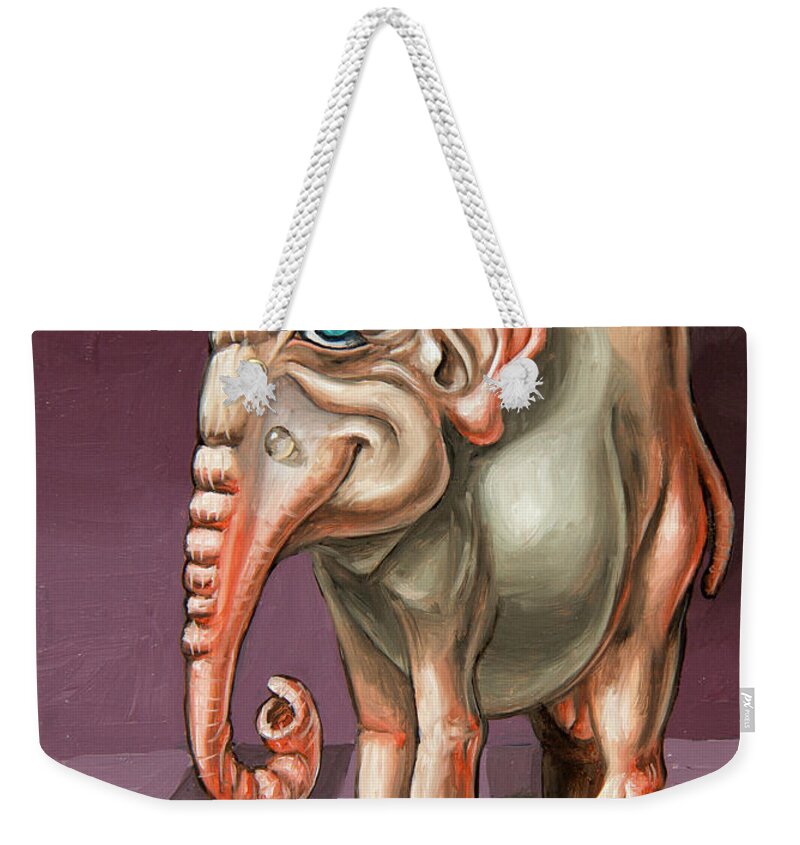Surrealism Weekender Tote Bag featuring the painting Little Glamorous Elephant by Victor Molev