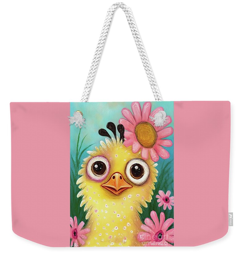 Peep Weekender Tote Bag featuring the painting Little Spring Peep by Tina LeCour