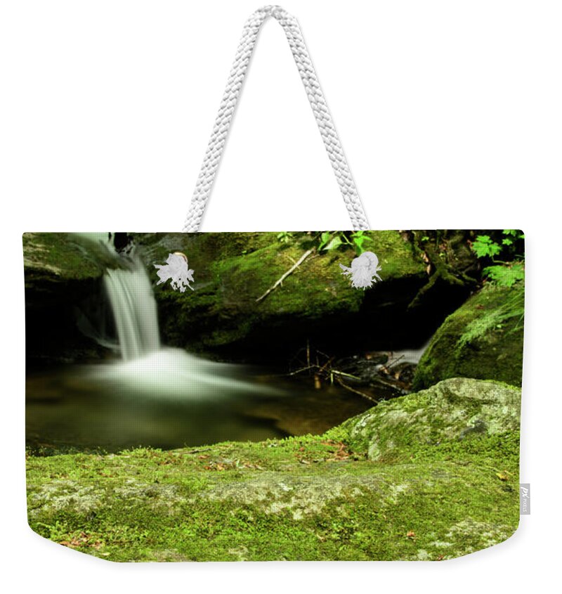 Blue Ridge Mountains Weekender Tote Bag featuring the photograph Little Waterfall by Melissa Southern