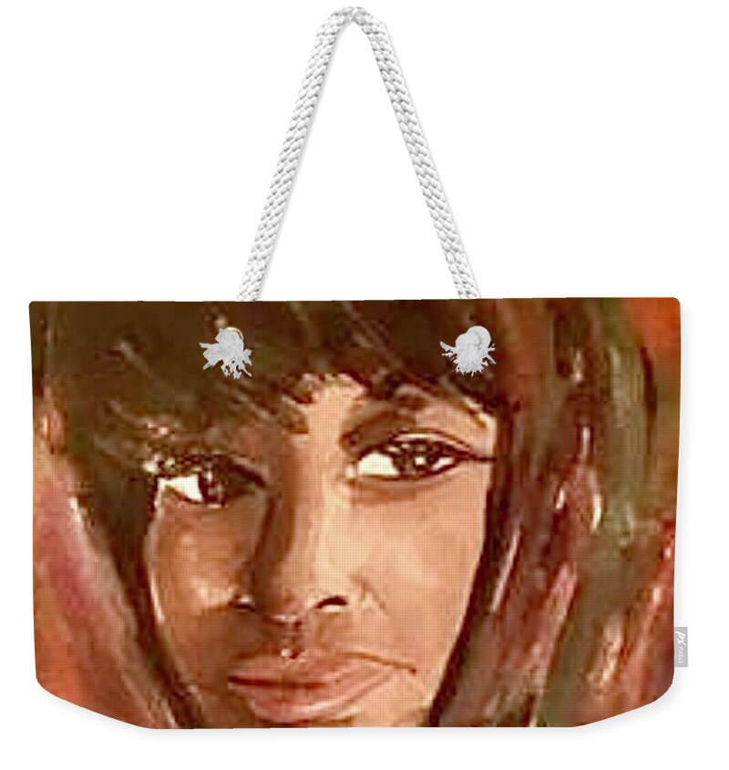  Weekender Tote Bag featuring the painting Little Woman by Angie ONeal