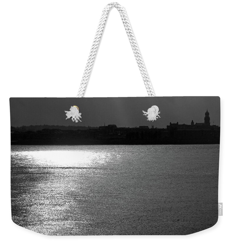 Liverpool Weekender Tote Bag featuring the photograph LIVERPOOL. River Mersey. Sunlight. by Lachlan Main