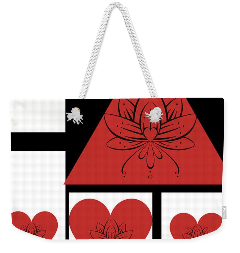 Fineartamerica Weekender Tote Bag featuring the digital art LOA art Lotus I Heart by Yvonne Padmos
