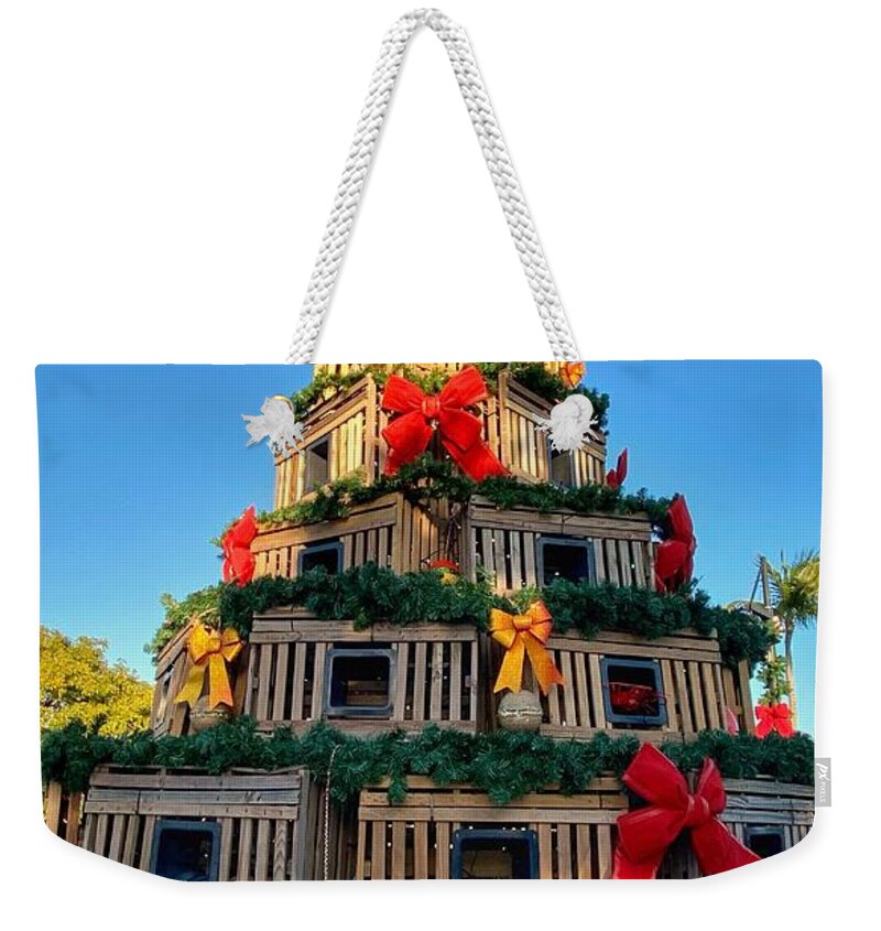 Lobster Weekender Tote Bag featuring the photograph Lobster Trap Christmas Tree by Monika Salvan