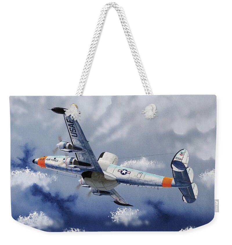 Aviation Weekender Tote Bag featuring the painting Lockheed EC-121 Constellation by Steve Ferguson