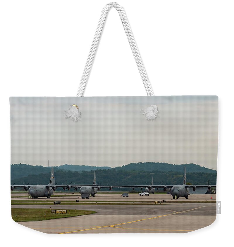 C-130 Hercules Weekender Tote Bag featuring the photograph Lockheed Martin C-130J Super Hercules -05 by Flees Photos