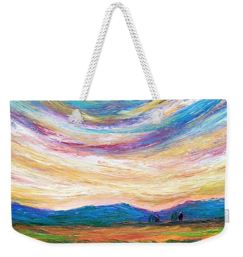 View Weekender Tote Bag featuring the painting Long View by Chiara Magni