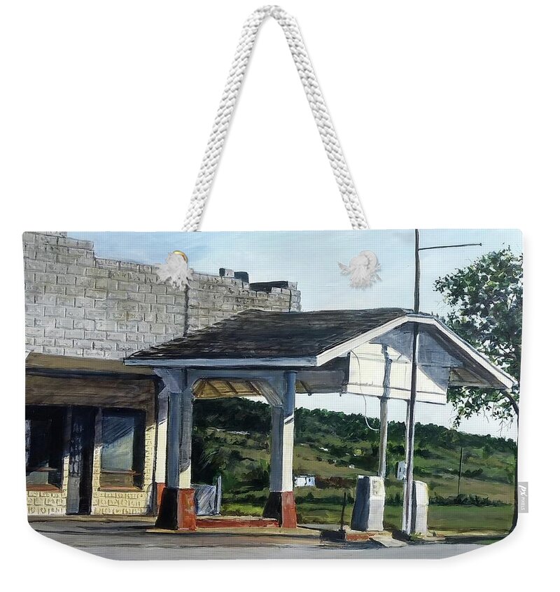 Gas Station Weekender Tote Bag featuring the painting Long Way Around by William Brody