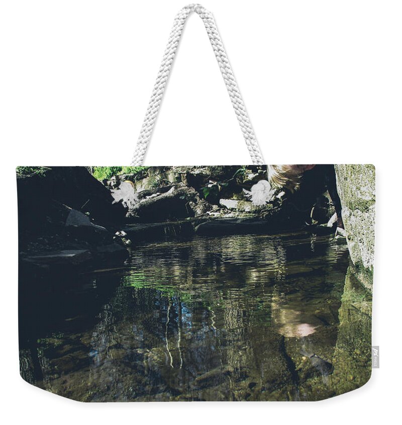 Creek Weekender Tote Bag featuring the photograph Looking for Crawdads by W Craig Photography