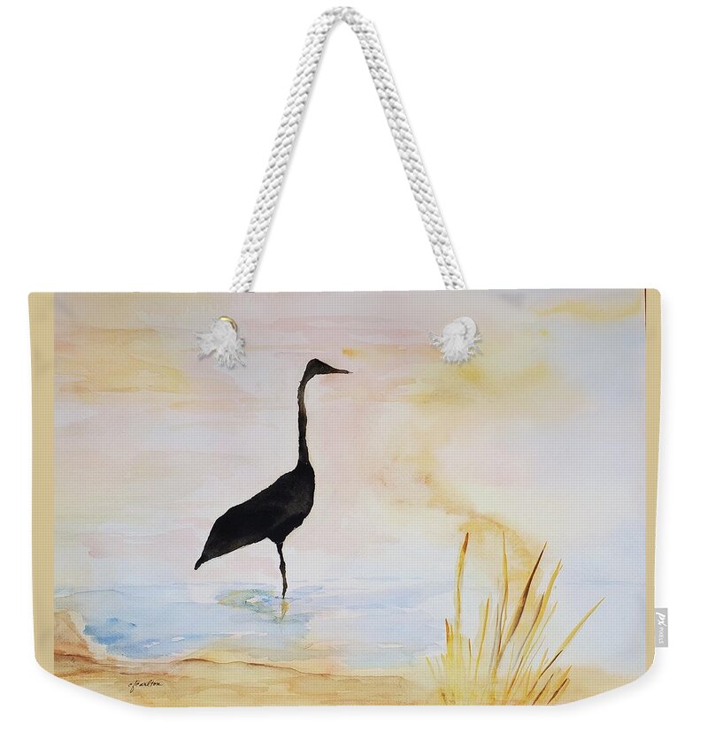 Heron Weekender Tote Bag featuring the painting Looking Forward by Claudette Carlton