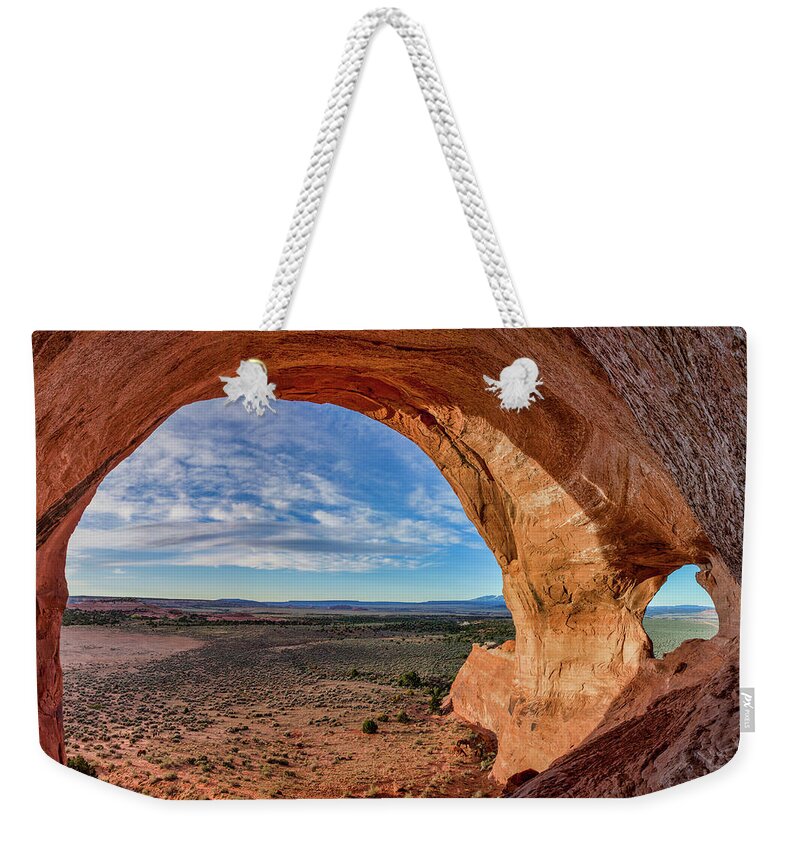 Moab Weekender Tote Bag featuring the photograph Looking Glass Alcove and Arch by Dan Norris