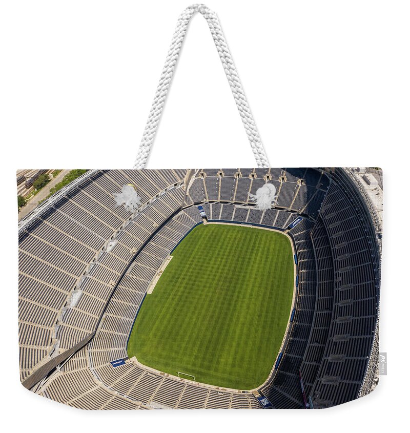 Chicago Weekender Tote Bag featuring the photograph Looking into Soldier Field Chicago by John McGraw