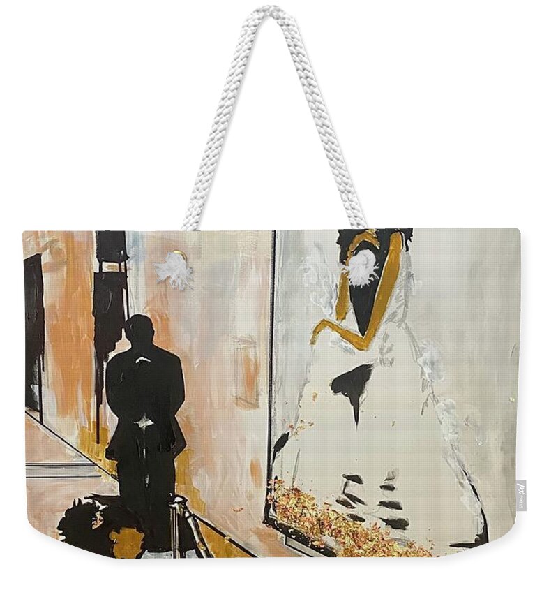  Weekender Tote Bag featuring the painting Looking up at Greatness by Angie ONeal