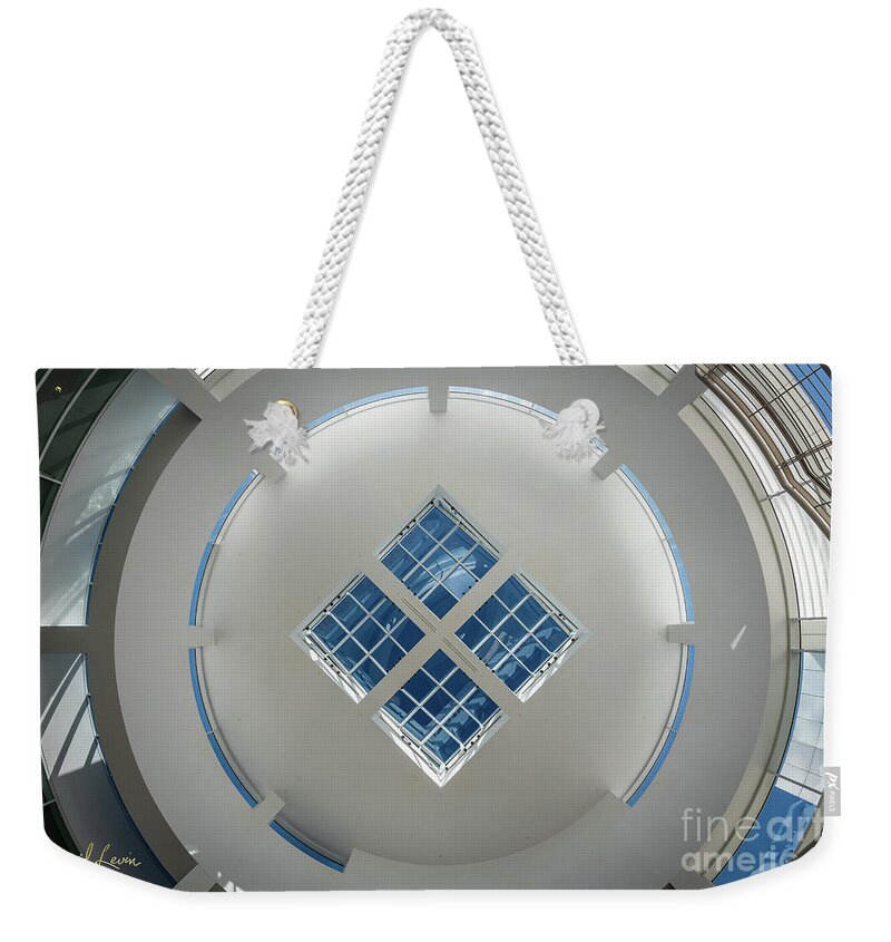 Brentwood Weekender Tote Bag featuring the photograph Looking Up at the Ceiling Art at the Getty by David Levin