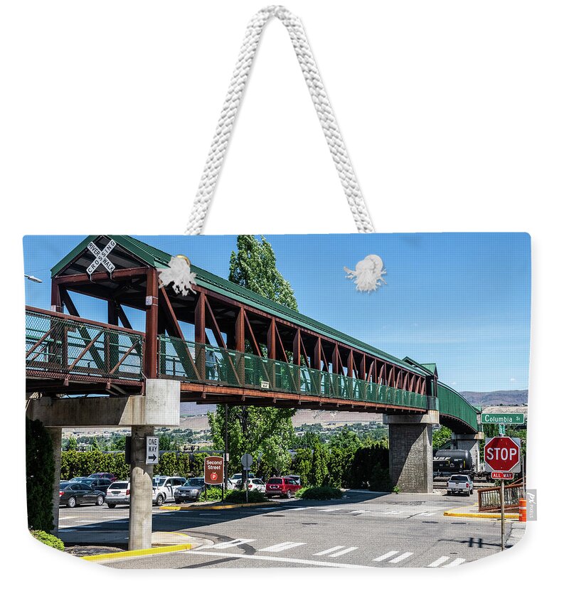 Loop Trail Pedestrian Bridge 2 Weekender Tote Bag featuring the photograph Loop Trail Pedestrian Bridge 2 by Tom Cochran