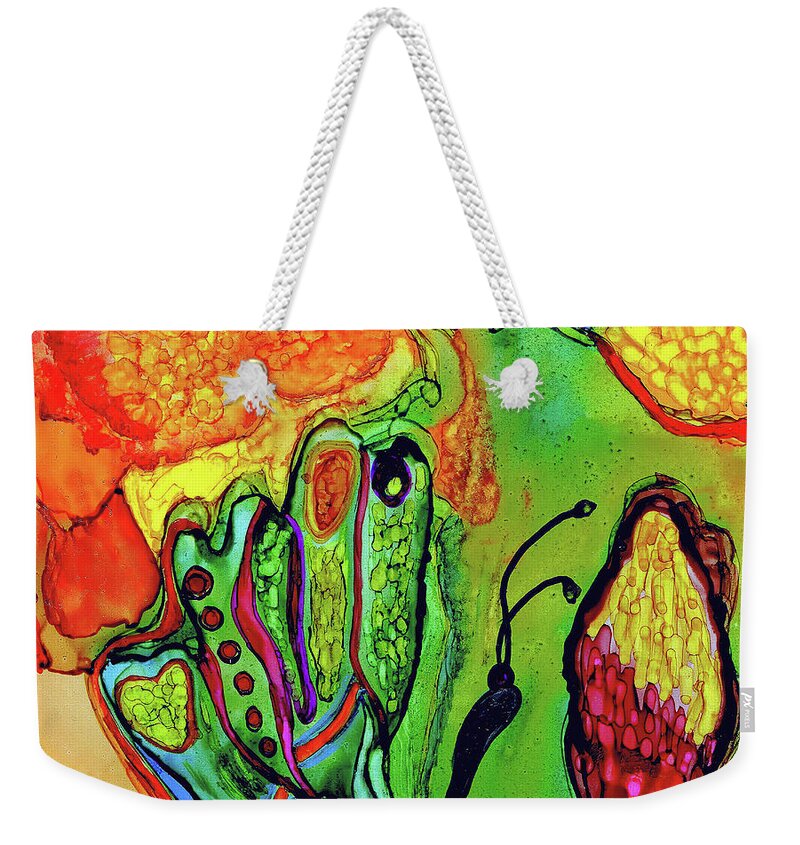 Butterfly Weekender Tote Bag featuring the painting Lost Butterfly by Jolanta Anna Karolska
