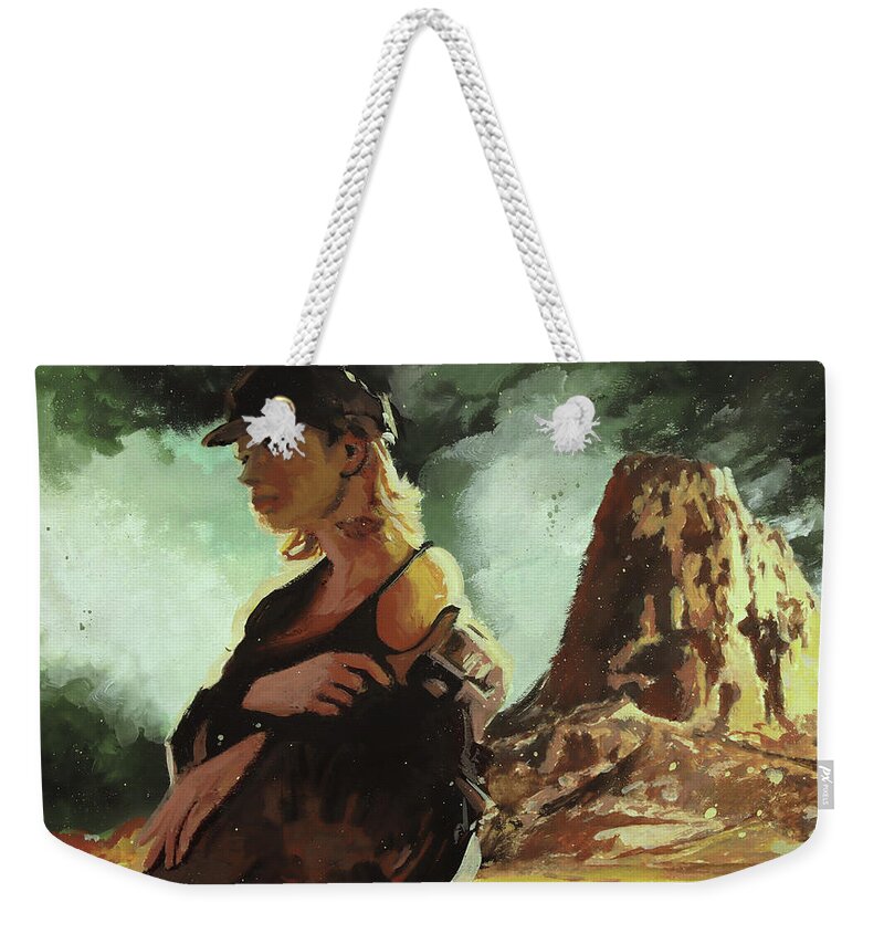 Gothic Weekender Tote Bag featuring the painting Lost Girl by Sv Bell