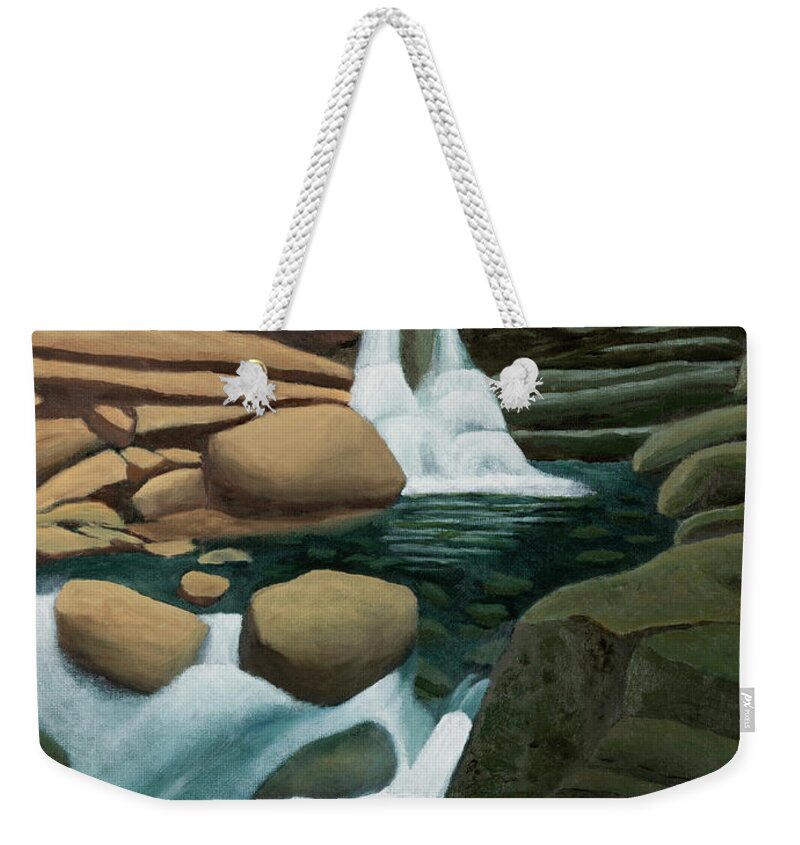 Lost Valley Weekender Tote Bag featuring the painting Lost Valley Natural Bridge by Garry McMichael