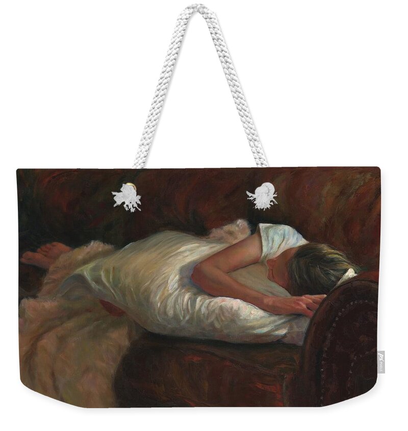 Oil Painting Weekender Tote Bag featuring the painting Lost Weekend by Susan Hensel