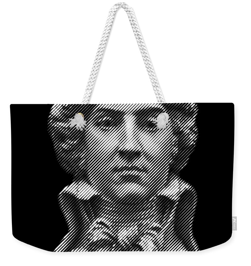 French Weekender Tote Bag featuring the digital art Louis Antoine de Saint-Just, portrait by Cu Biz