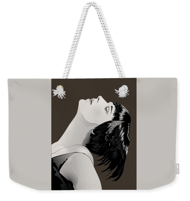 Louise Brooks Official Weekender Tote Bag featuring the digital art Louise Brooks in Berlin - Umber Taupe by Louise Brooks