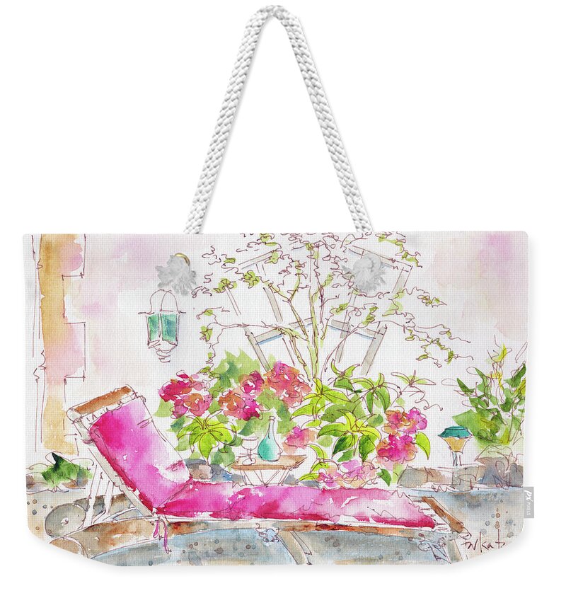 Impressionism Weekender Tote Bag featuring the painting Lounging Chez Pauline Mas St Antoine by Pat Katz