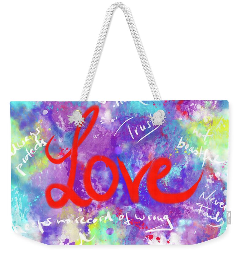 Love Weekender Tote Bag featuring the digital art Love by Art by Gabriele