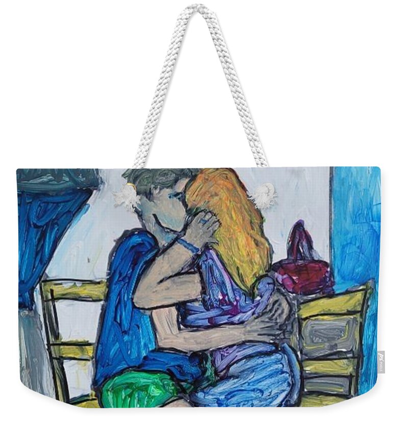  Weekender Tote Bag featuring the painting Love at the Brewery by Mark SanSouci