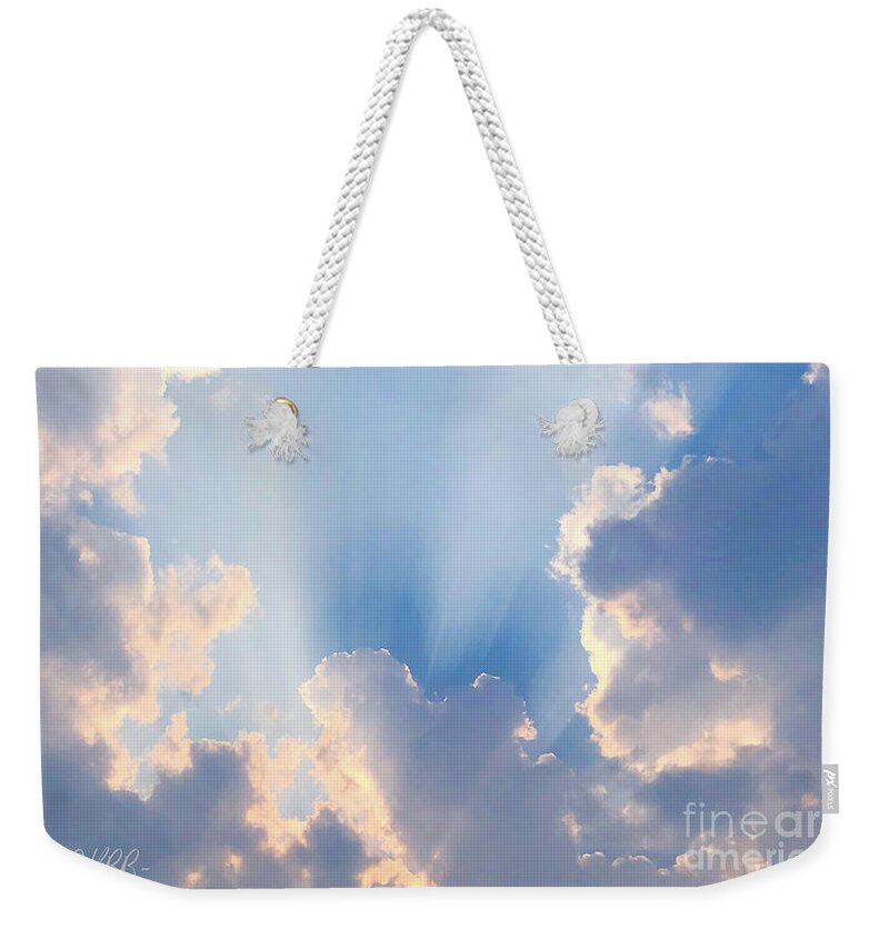 Clouds Weekender Tote Bag featuring the photograph Love in the Clouds #3 by Dorrene BrownButterfield