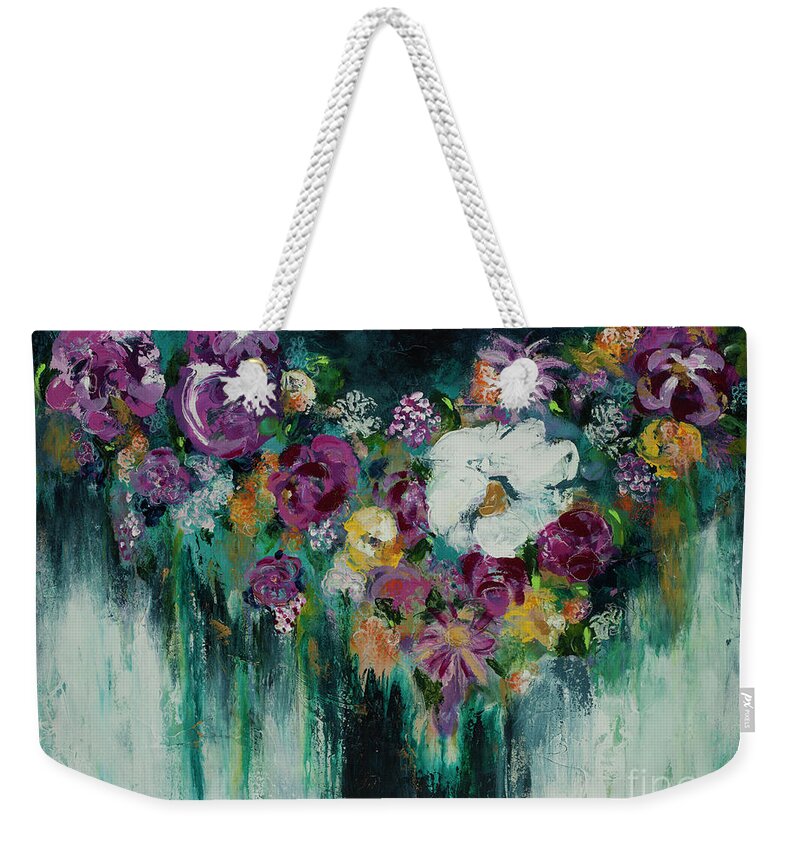 Floral Weekender Tote Bag featuring the painting Love Is All Around by Kirsten Koza Reed