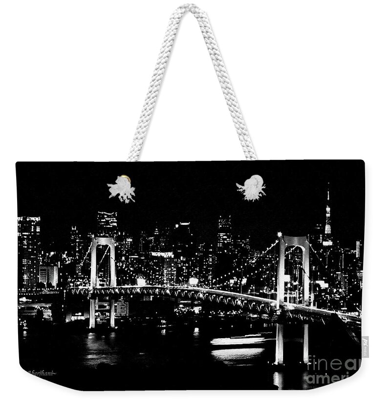 Famous Bridges Weekender Tote Bag featuring the mixed media Love Is the Bridge by Aberjhani