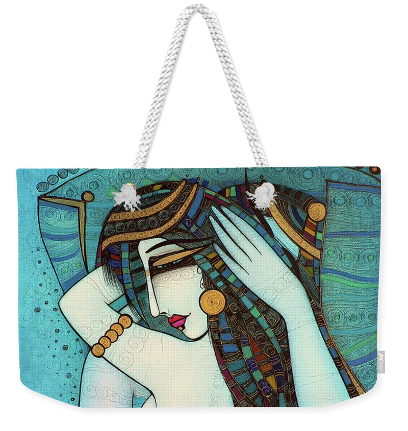 Love Weekender Tote Bag featuring the painting Love Me by Albena Vatcheva