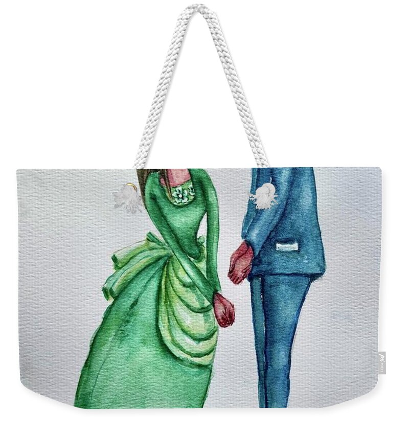 Prayer Weekender Tote Bag featuring the painting Love by Mikyong Rodgers