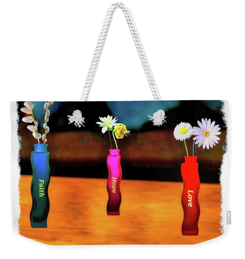 Vase Weekender Tote Bag featuring the digital art Love by Norman Brule