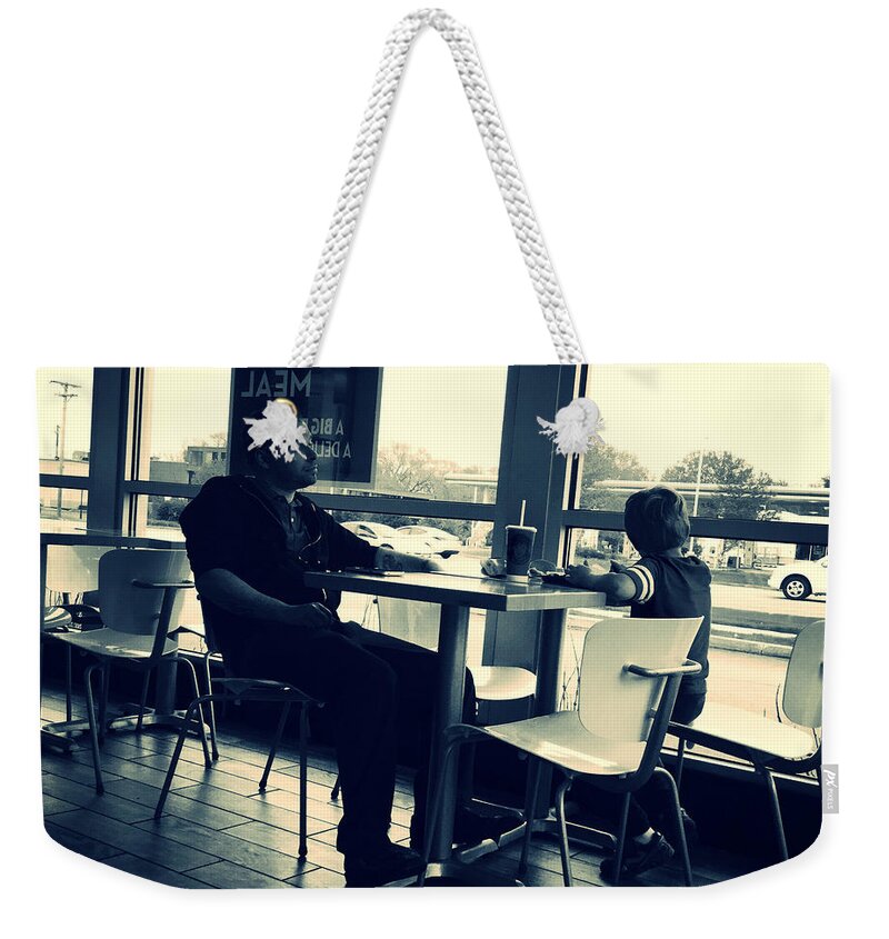 Black And White Weekender Tote Bag featuring the photograph Love Your Family by Frank J Casella