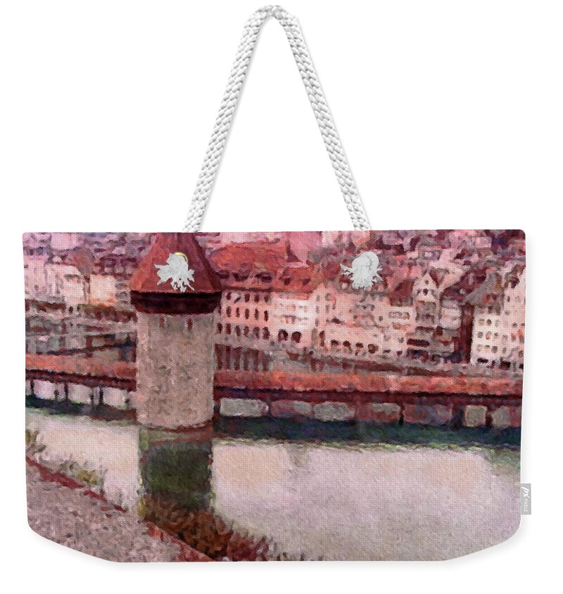 Lovely Lake Lucerne Weekender Tote Bag featuring the digital art Lovely Lake Lucerne by Susan Maxwell Schmidt