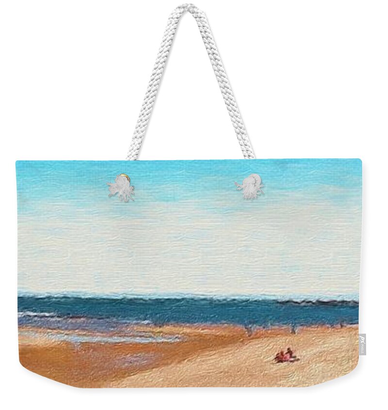 Plum Island Weekender Tote Bag featuring the digital art Low Tide on Plum Island by Steve Glines