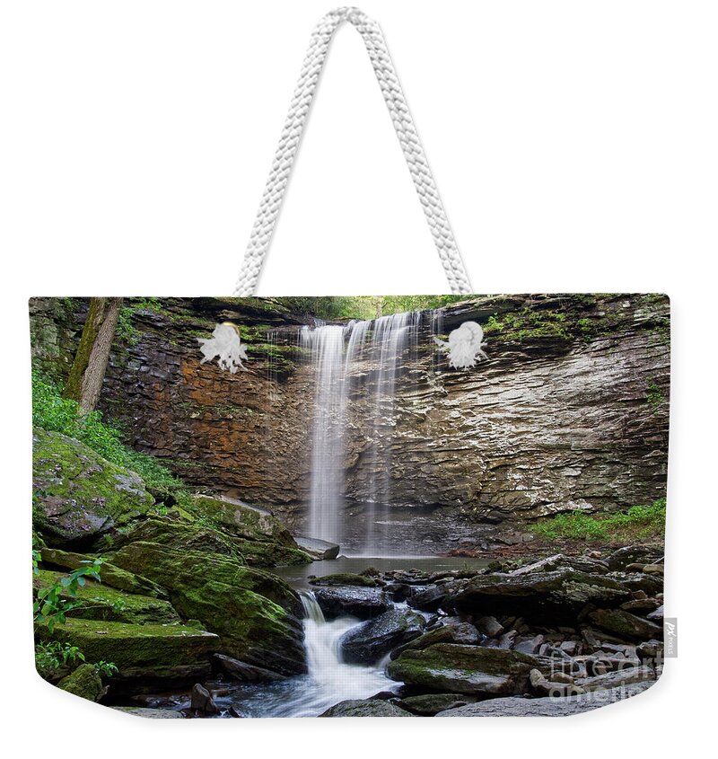 Lower Piney Falls Weekender Tote Bag featuring the photograph Lower Piney Falls 18 by Phil Perkins