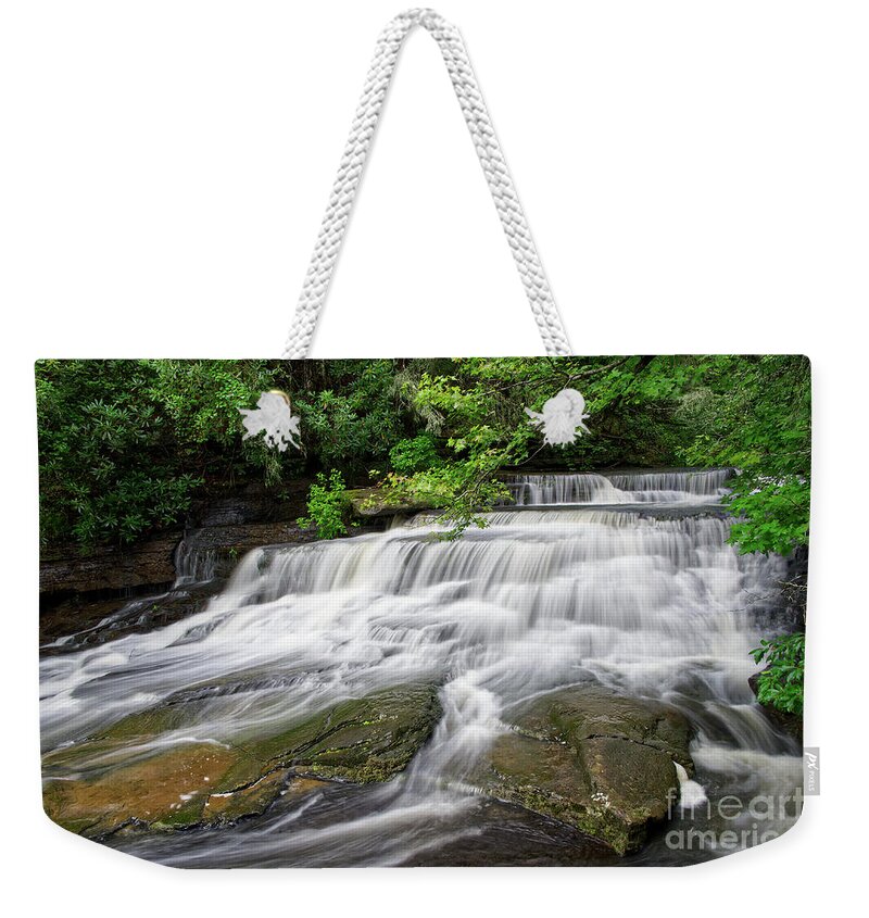 Lower Piney Falls Weekender Tote Bag featuring the photograph Lower Piney Falls 21 by Phil Perkins