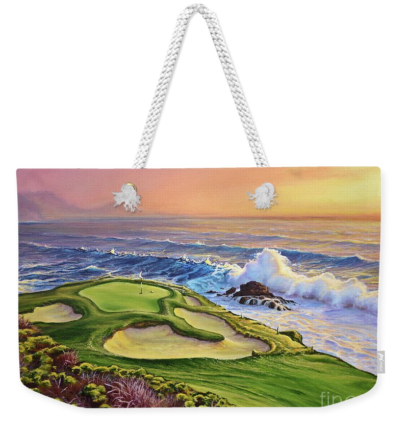 Golf Weekender Tote Bag featuring the painting Lucky Number 7 by Joe Mandrick