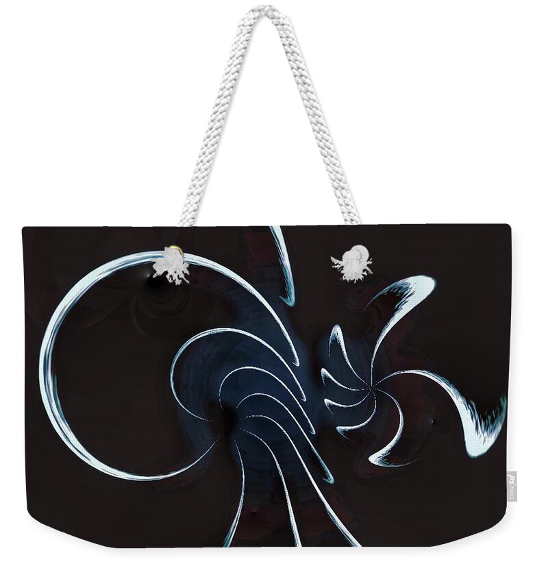 Lunar Weekender Tote Bag featuring the digital art Lunar Eclipse in Abstract by Blair Stuart