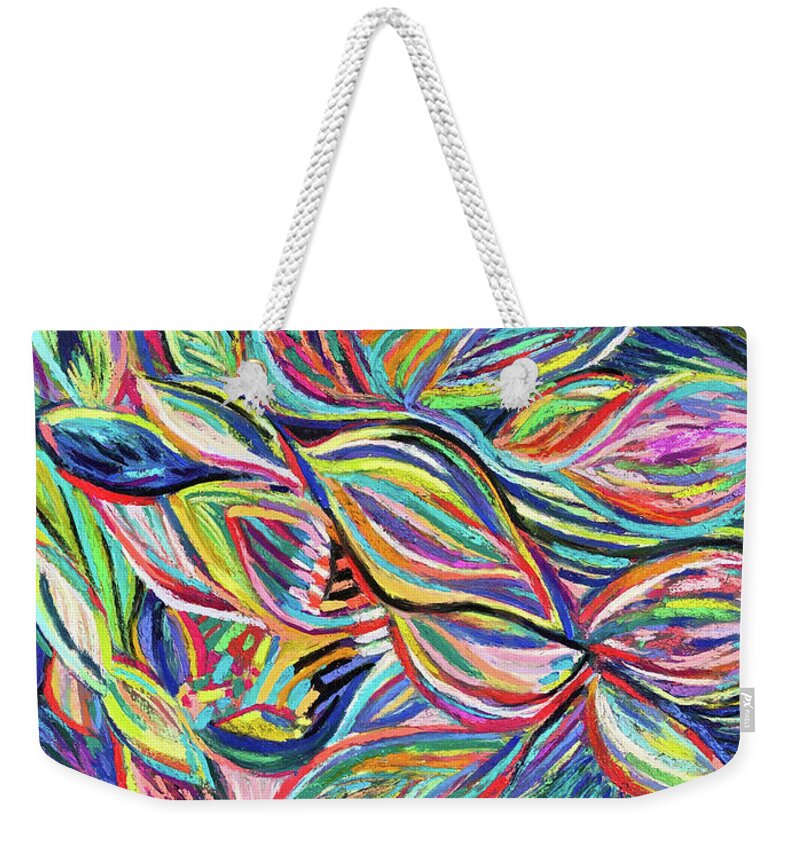 Verdant Weekender Tote Bag featuring the painting Lush by Polly Castor