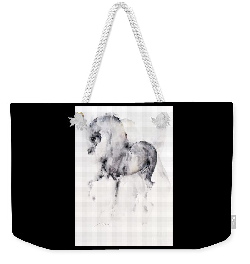 Equestrian Painting Weekender Tote Bag featuring the painting Lyon by Janette Lockett