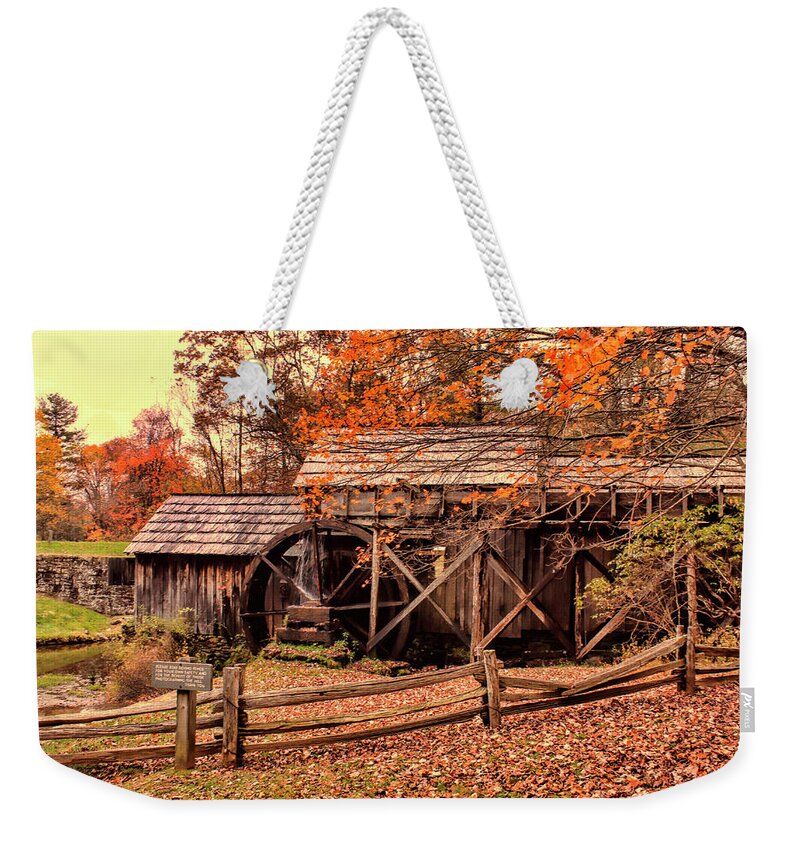 Mabry Mill Weekender Tote Bag featuring the photograph Mabry Mill Side View by Ola Allen